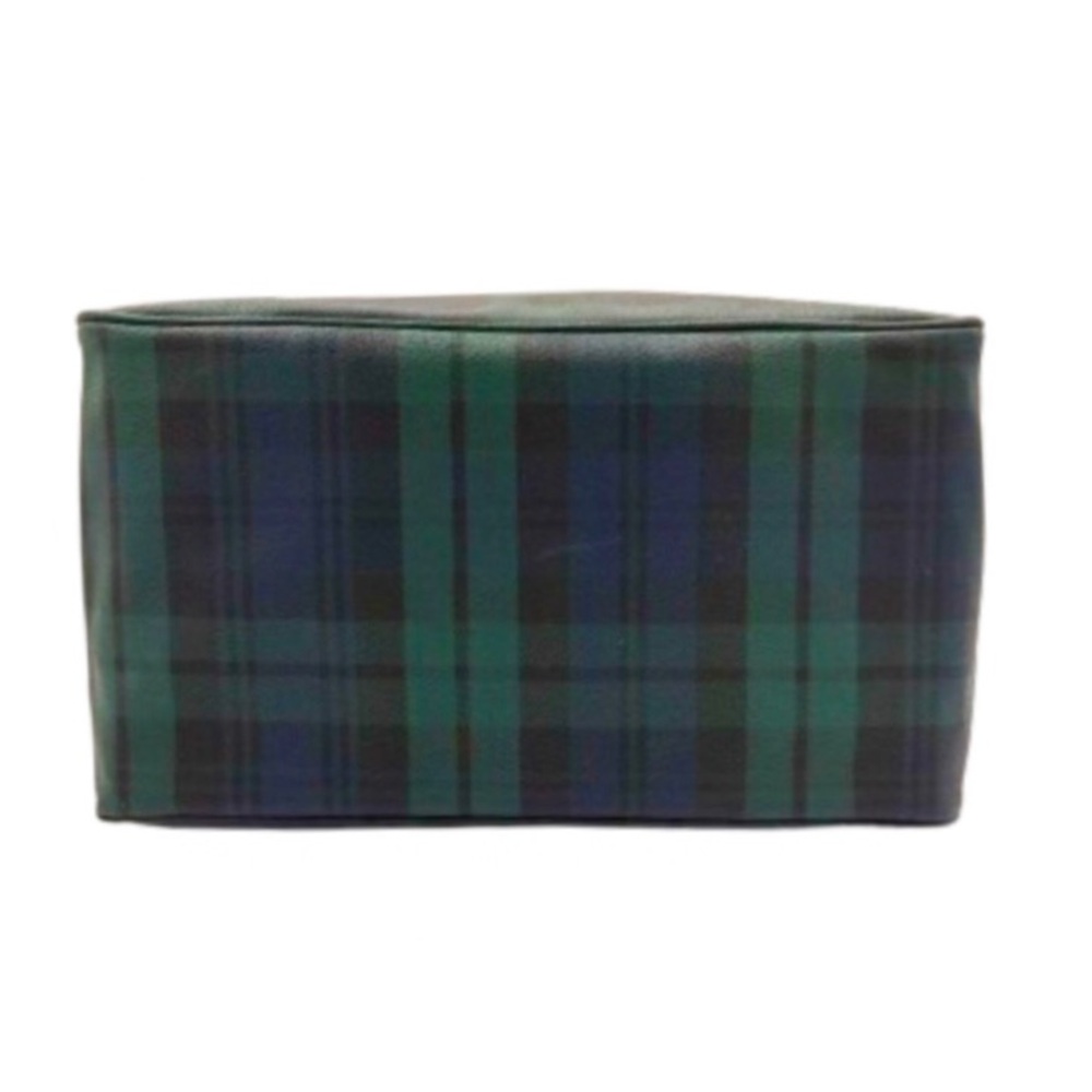 RALPH LAUREN Navy Blue Hunter Green Black Watch Plaid Oversized Camp Tote Bag - Picture 7 of 16